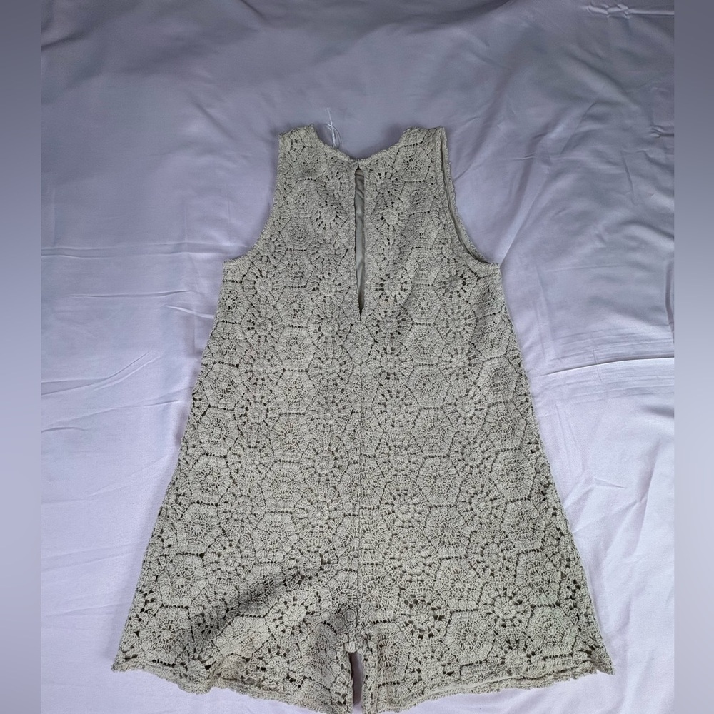 Zara Beige Floral Lace Blouse - Picture 7 of 9